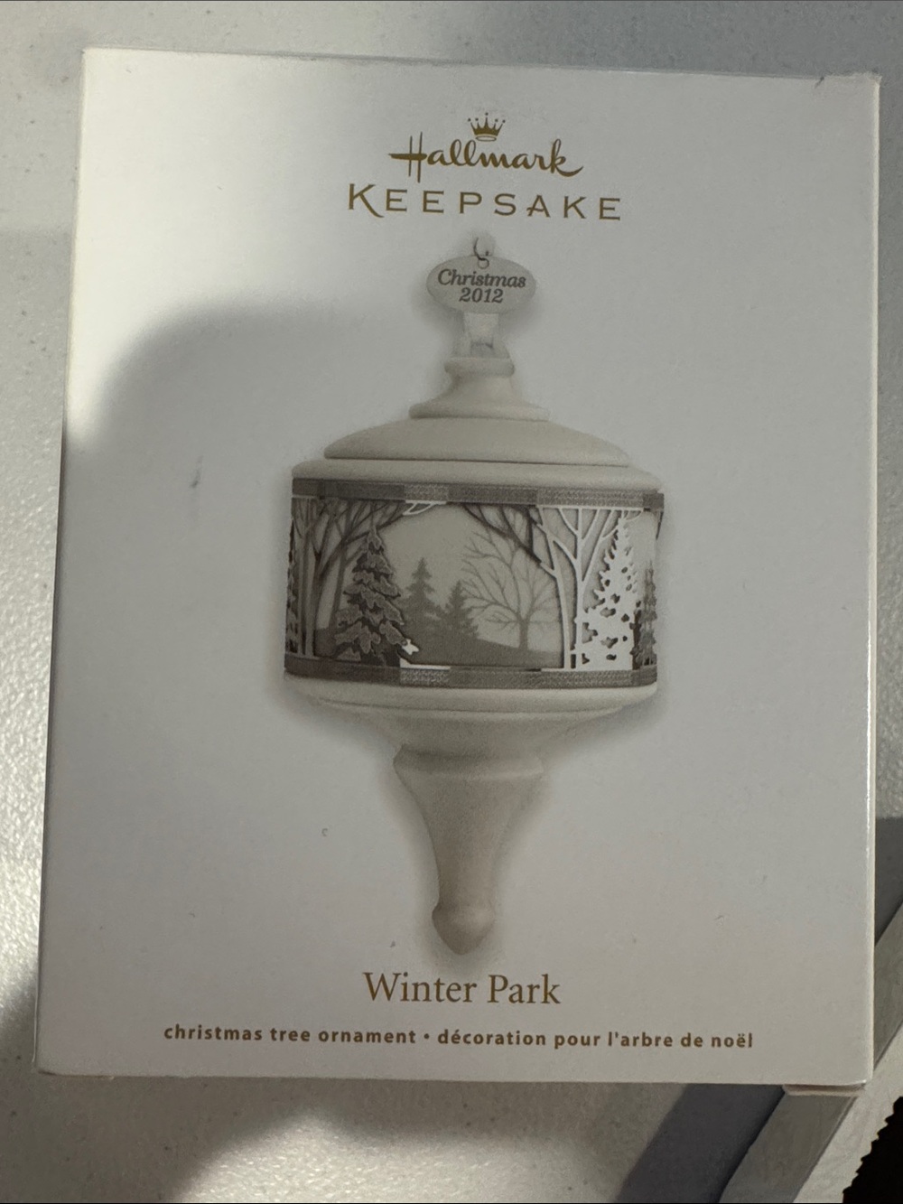 Hallmark Winter Park White and Silver Porcelain Christmas Ornament